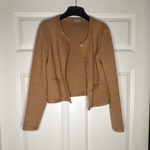 J.Crew Relaxed Emilie Sweater Lady Jacket – Heather Acorn, Size XS